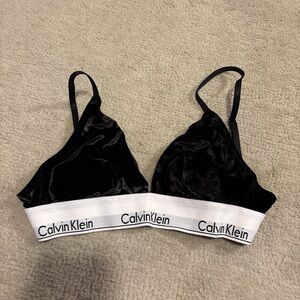 Calvin Klein Black Velvet Bralette